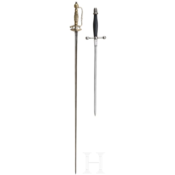 A French ceremonial sword and a dagger, 18th/19th century