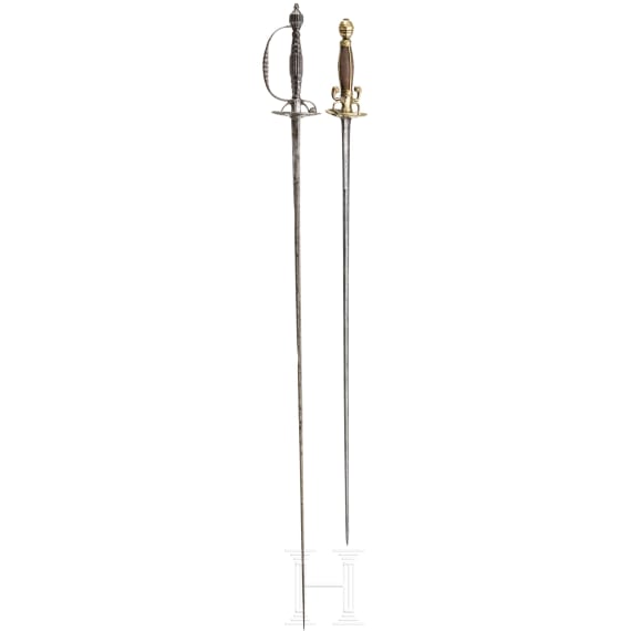 Two smallswords, German and French, circha 1800