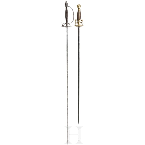 Two smallswords, German and French, circha 1800