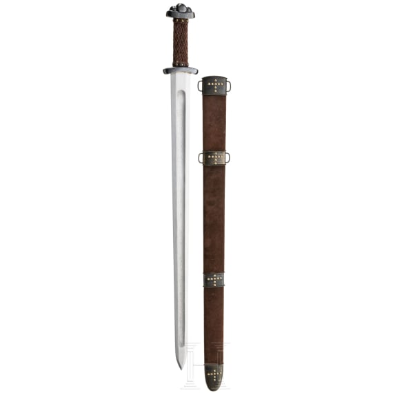 A damascus steel replika Viking sword, 2nd half of the 20th century