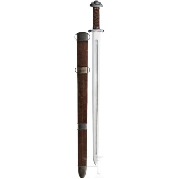 A damascus steel replika Viking sword, 2nd half of the 20th century