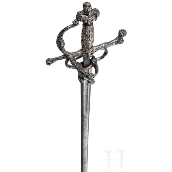 A fine French Rapier in Renaissance style with a silver hilt, circa 1860