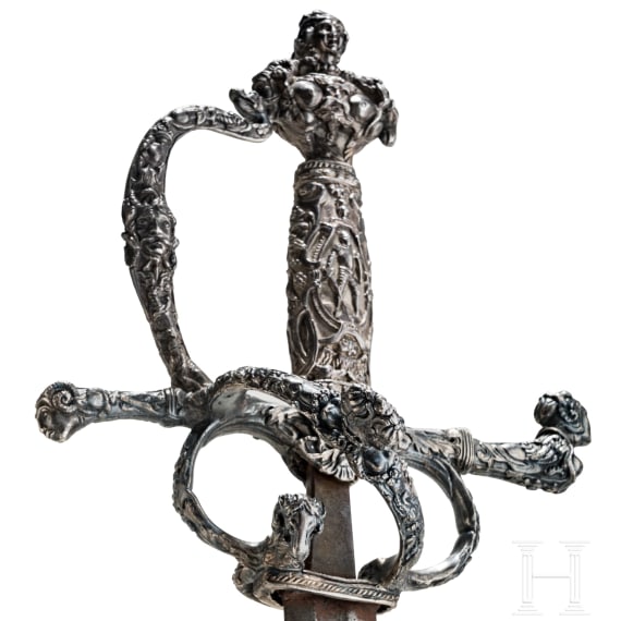 A fine French Rapier in Renaissance style with a silver hilt, circa 1860