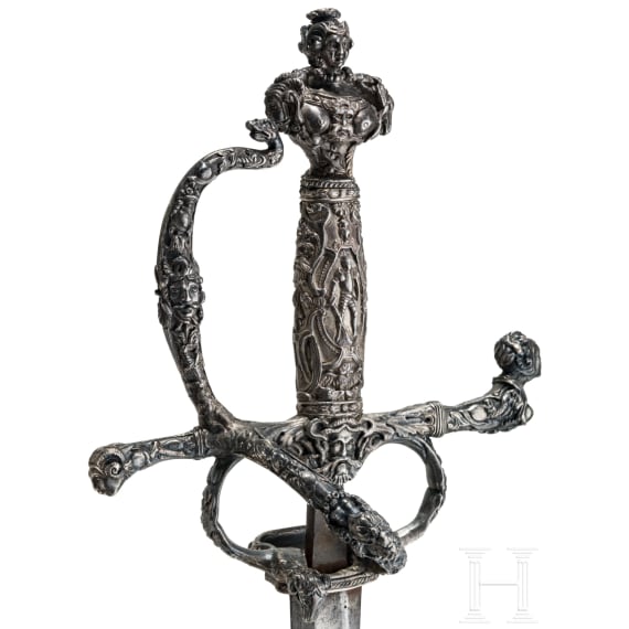 A fine French Rapier in Renaissance style with a silver hilt, circa 1860