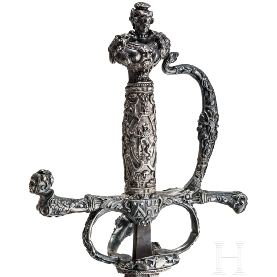 A fine French Rapier in Renaissance style with a silver hilt, circa 1860
