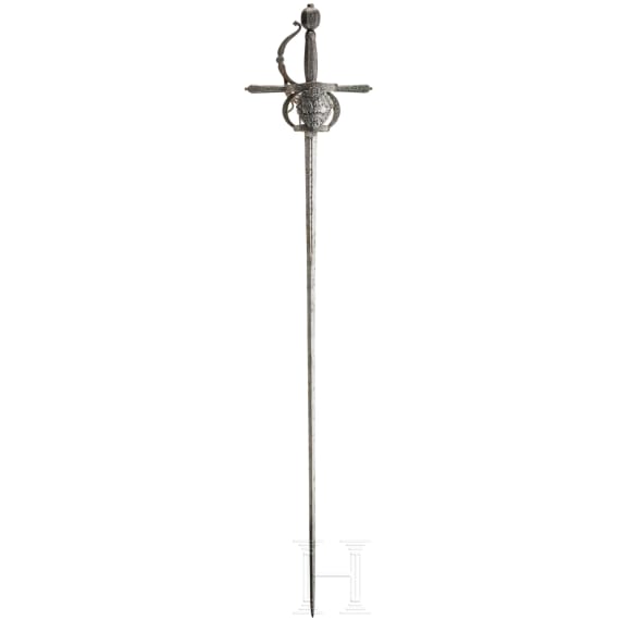 A deluxe French rapier with chiselled hilt in the style of 1600, circa 1880