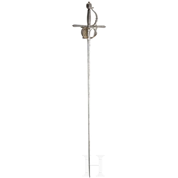 A deluxe French rapier with chiselled hilt in the style of 1600, circa 1880