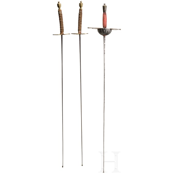 Three German sport fencing foils, circa 1900