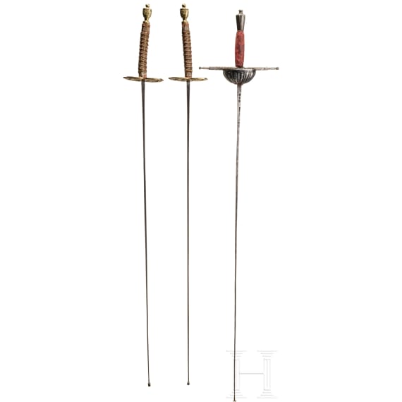 Three German sport fencing foils, circa 1900