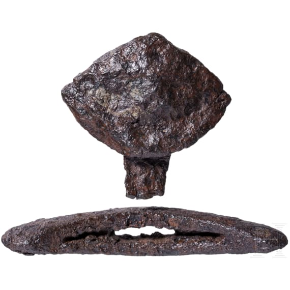 A pommel and guard from a North European Viking sword, 9th/10th century