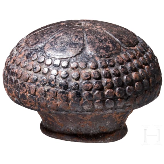A German heavy iron sword pommel, circa 1570