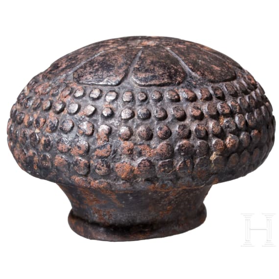 A German heavy iron sword pommel, circa 1570