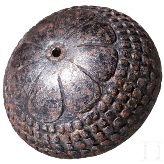 A German heavy iron sword pommel, circa 1570