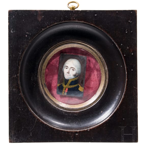 Miniaturportrait eines Offiziers, 1. Viertel 19. Jhdt.