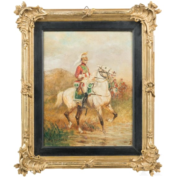 Eug&egrave;ne P&eacute;chaubes (1890 - 1967), Trompeter des 5. Dragoner-Regiments im Felde