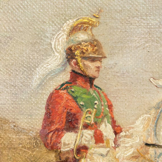 Eug&egrave;ne P&eacute;chaubes (1890 - 1967), Trompeter des 5. Dragoner-Regiments im Felde