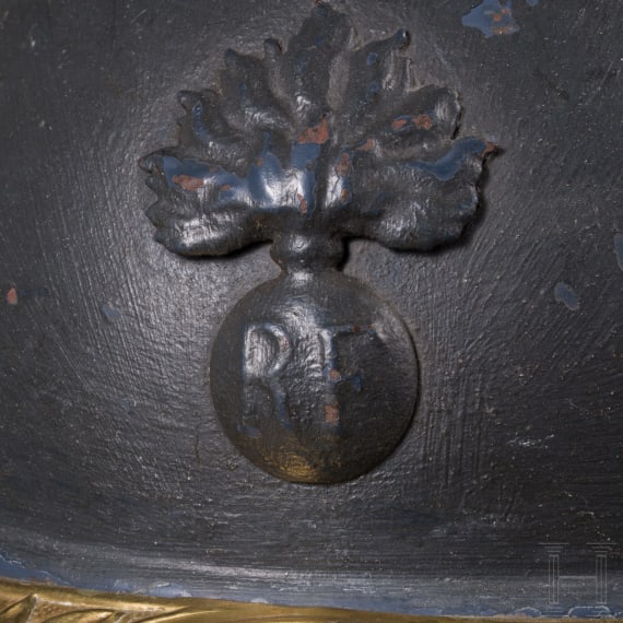 Stahlhelm &bdquo;Adrian" M 15 mit Veteranenschild f&uuml;r einen Leutnant der Dragoner