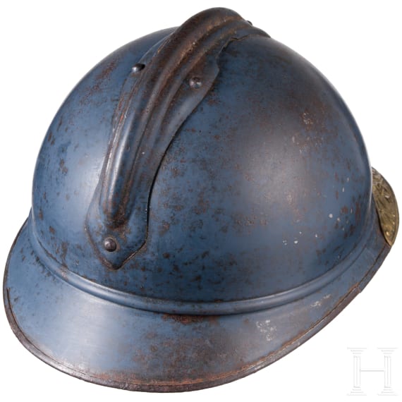 Stahlhelm &bdquo;Adrian" M 15 mit Veteranenschild f&uuml;r einen Leutnant der Kolonialtruppen/-marine