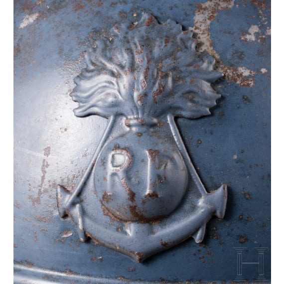 Stahlhelm &bdquo;Adrian" M 15 mit Veteranenschild f&uuml;r einen Leutnant der Kolonialtruppen/-marine