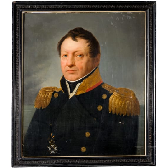 Brustbildnis eines Stabsoffiziers der niederl&auml;ndischen Marine, um 1830