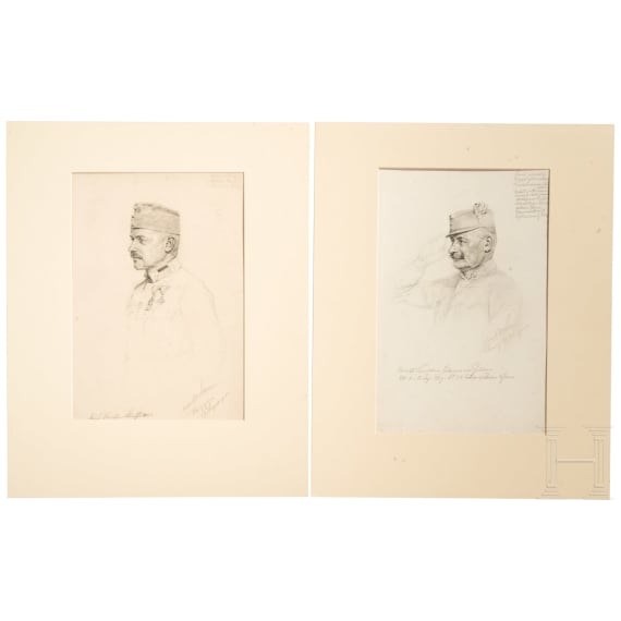 Richard Benno Adam (1873 - 1937), zwei Offiziersportraits, datiert 1915
