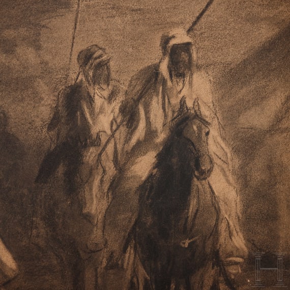 Franz Xavier von Pausinger (1839 - 1915), "Nacht in der W&uuml;ste", &Auml;gypten(?), 1880er