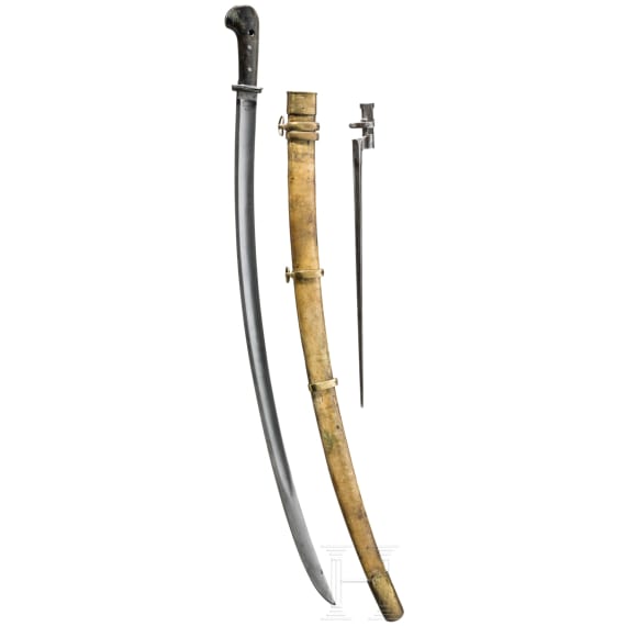 Milit&auml;rische Schaschka mit Horngriff, 19./20. Jhdt.