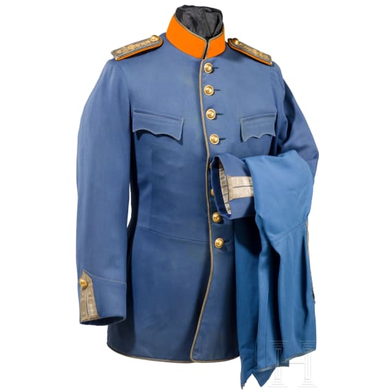 Waffenrock M 1895 f&uuml;r Offiziere der Norrland Dragoner und eine Stiefelhose