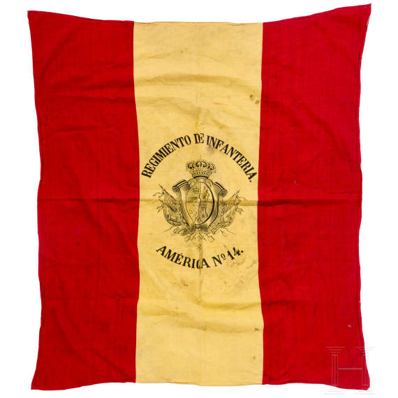 A flag cloth of the Spanish 14th Infantry Regiment &lsquo;Am&eacute;rica&rsquo;