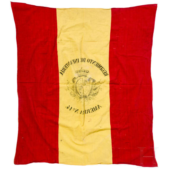 A flag cloth of the Spanish 14th Infantry Regiment &lsquo;Am&eacute;rica&rsquo;