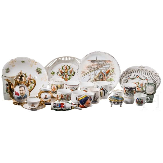 A collection of Turkish patriotic ceramics, 20th century
