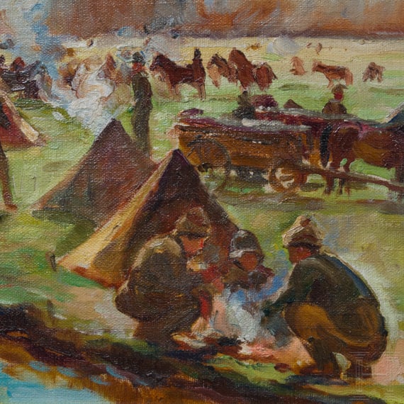 Julius Wentscher the Younger (1881 - 1961) - an Ottoman machine gun department, dated 1917