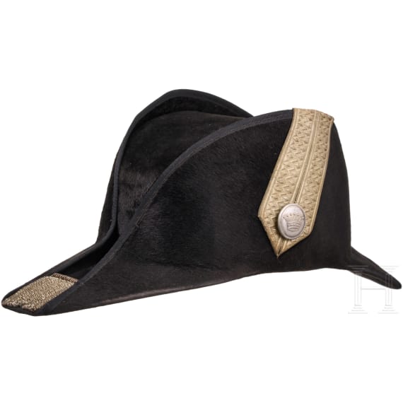 A bicorne hat with rank crown, 19th/20th century