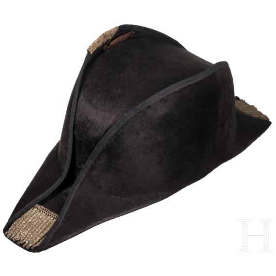 A bicorne hat with rank crown, 19th/20th century