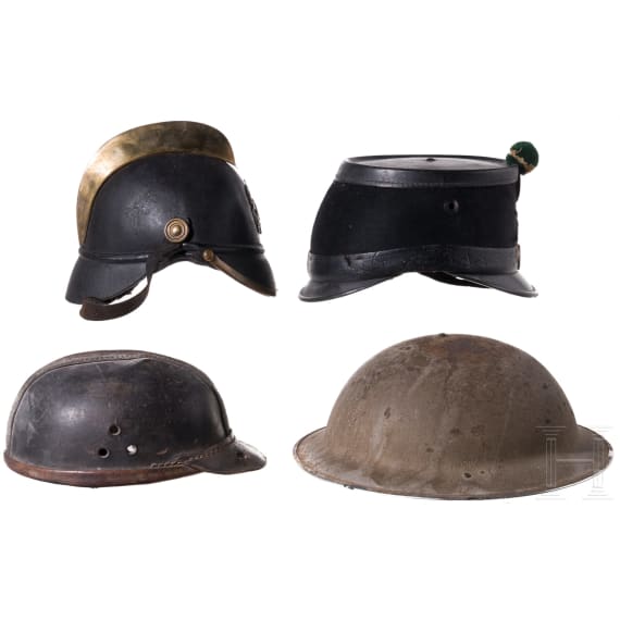 Four headgear items, 20th century