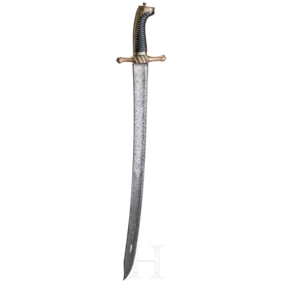 A civic guard's sabre with embellished blade, German, early 19th century