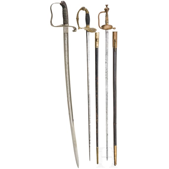 Three long edged weapons, European, 19th/20th century