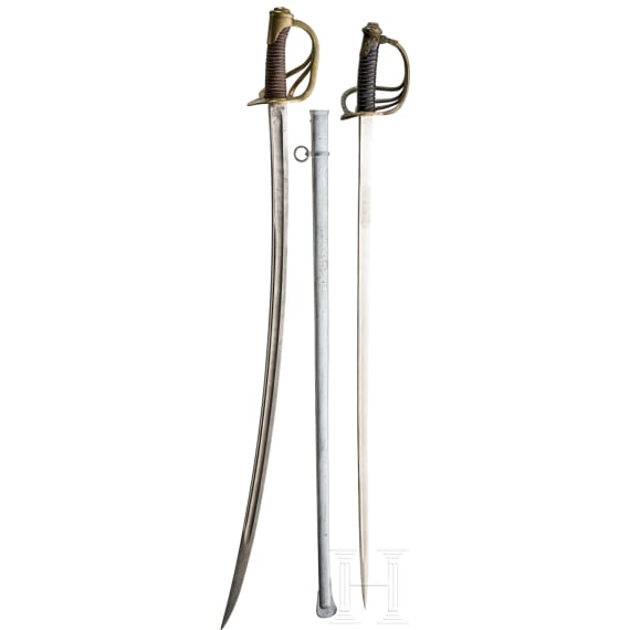 A French sabre M 1822 and Belgian officer's sabre