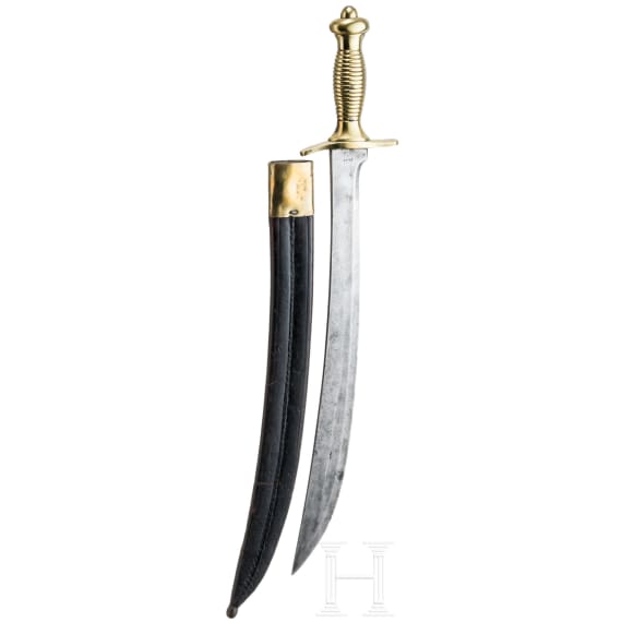A heavy fascine knife, dated 1843