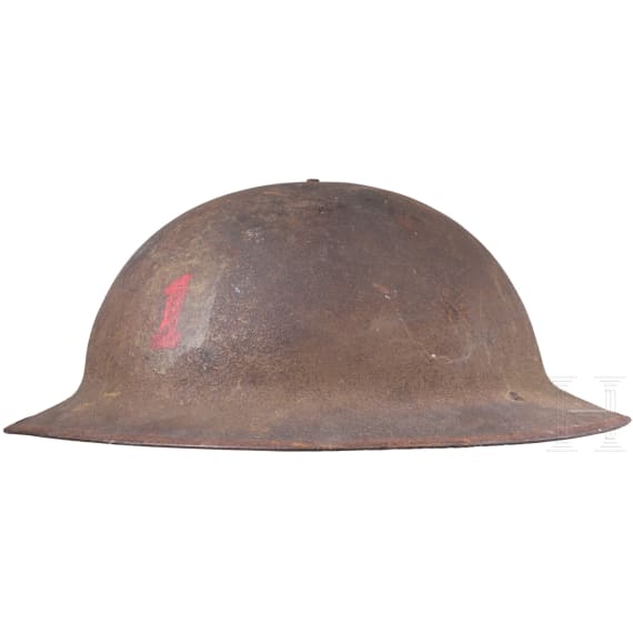 A steel helmet M 17 "Brodie" of a veteran of the 1st Infantry Division "Big Red One"