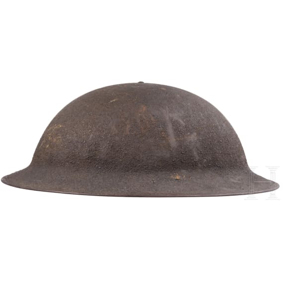 A steel helmet M 17 "Brodie" of a veteran from the 2nd Infantry Division "Indianhead"