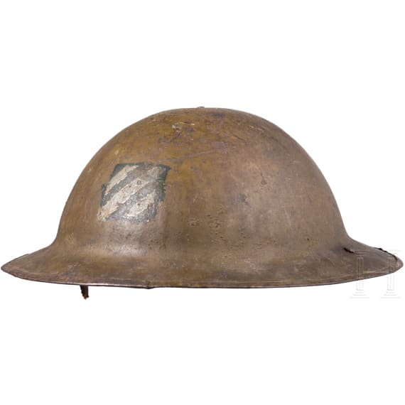 A steel helmet M 17 "Brodie" of a veteran of the 3rd Infantry Division