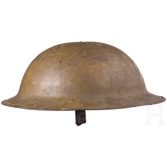 A steel helmet M 17 "Brodie" of a veteran of the 3rd Infantry Division