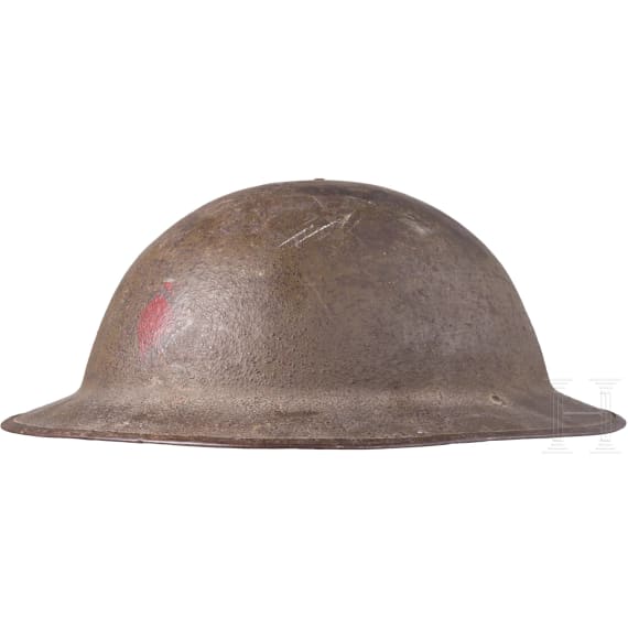 A steel helmet M 17 "Brodie" of a veteran of the 5th Infantry Division