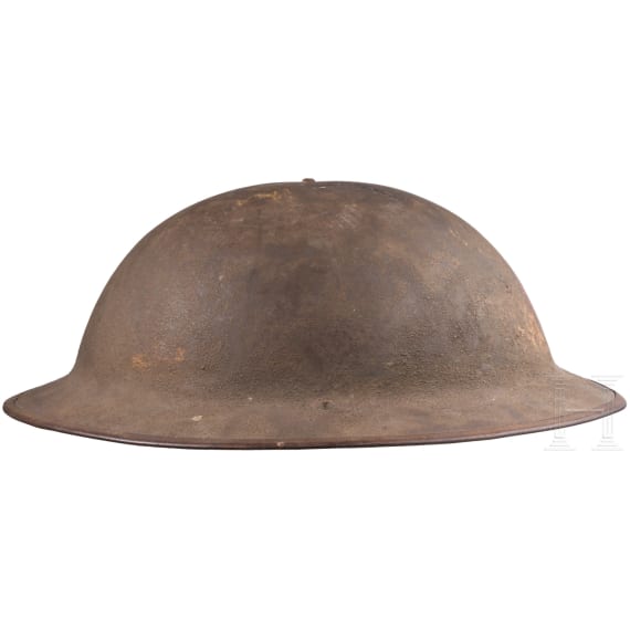 A steel helmet M 17 "Brodie" of a veteran from the27th Infantry Division, "New York Division"