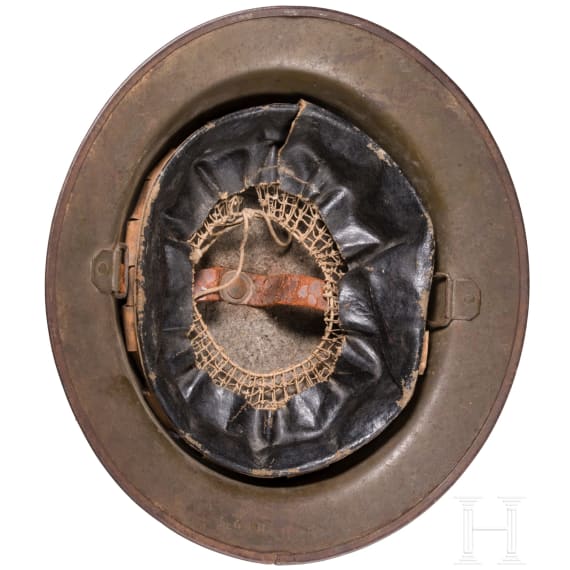A steel helmet M 17 "Brodie" of a veteran from the27th Infantry Division, "New York Division"