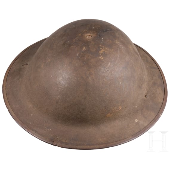 A steel helmet M 17 "Brodie" of a veteran from the27th Infantry Division, "New York Division"