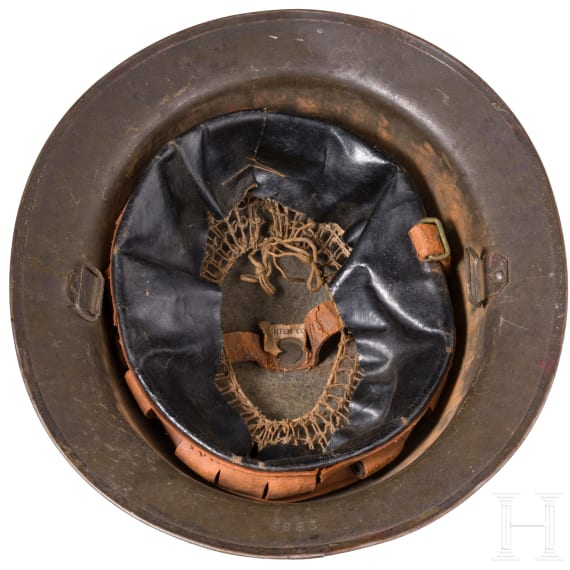 A steel helmet M 17 "Brodie" of a veteran of the 28th Infantry Division "Keystone"