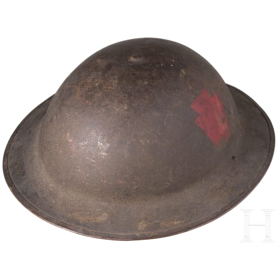 A steel helmet M 17 "Brodie" of a veteran of the 28th Infantry Division "Keystone"
