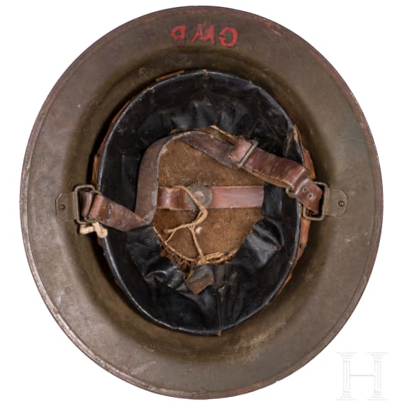 A steel helmet M 17 "Brodie" of a veteran of the 30th Infantry Division "Old Hickory"
